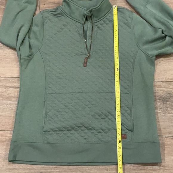 LLBean Women's Quilted Quarter-Zip Pullover Green, size XL - Picture 7 of 7